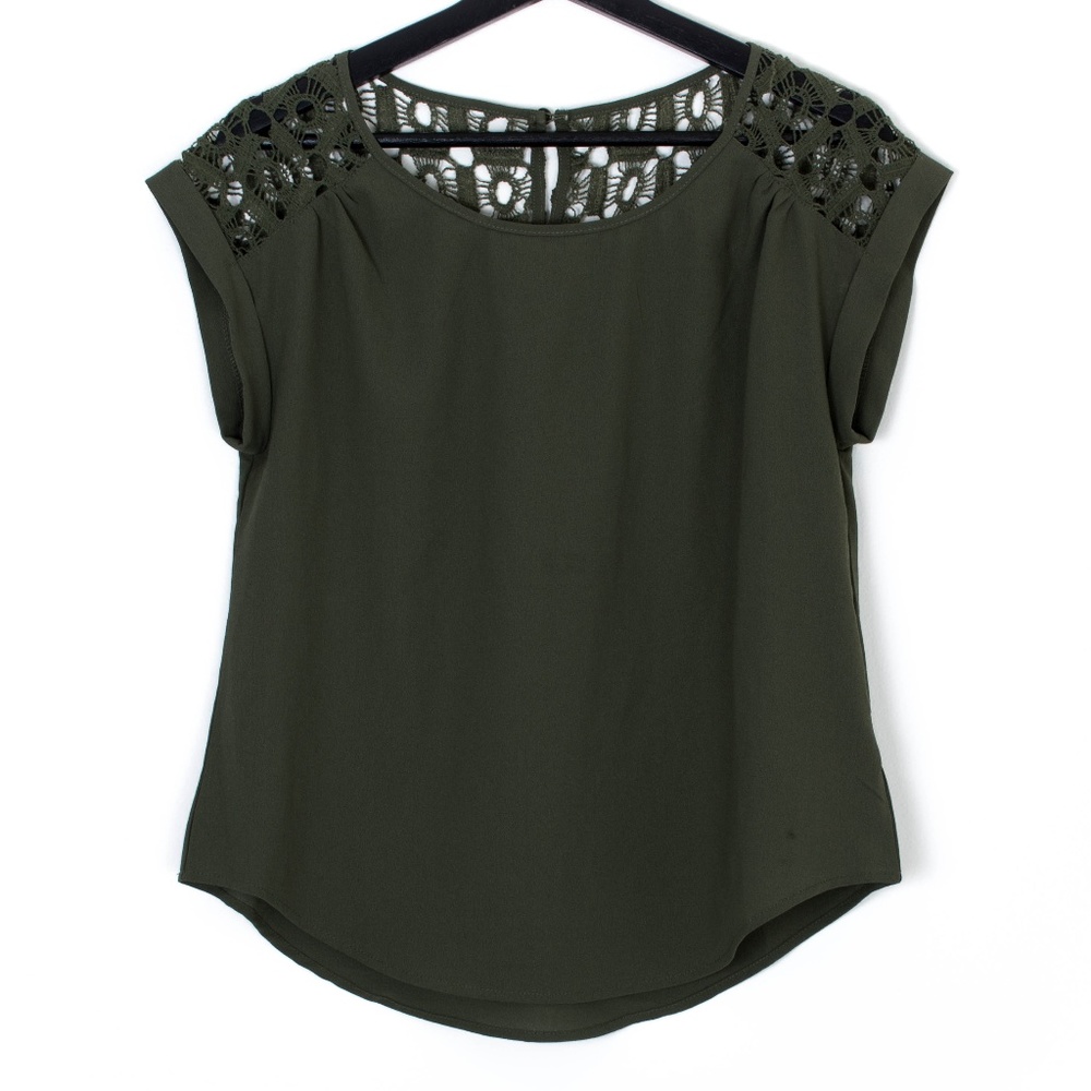 Paper Crane Womens Top Olive Green Small AA
